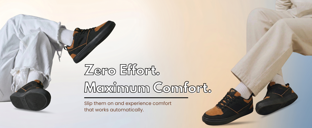 FUEL Nava-08 Lightweight Casual & Running Shock-Absorbing Comfort TPR Sole Sports Shoes for Men's (Black)