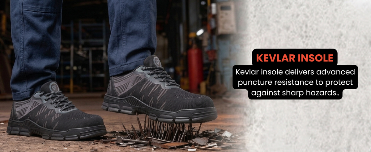 FUEL Reevon-02 Lightweight Knitted Fabric Upper in Kevlar Insole Industrial Safety Shoes with Composit toe cap (200J)