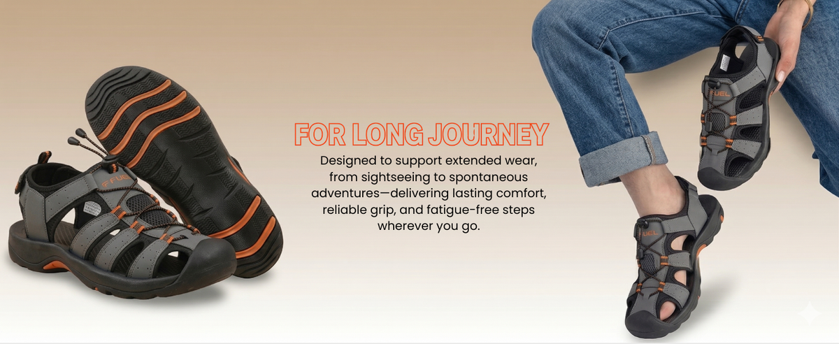 FUEL Soldier-02 Flexible Fisherman Sandals for Men (Grey)
