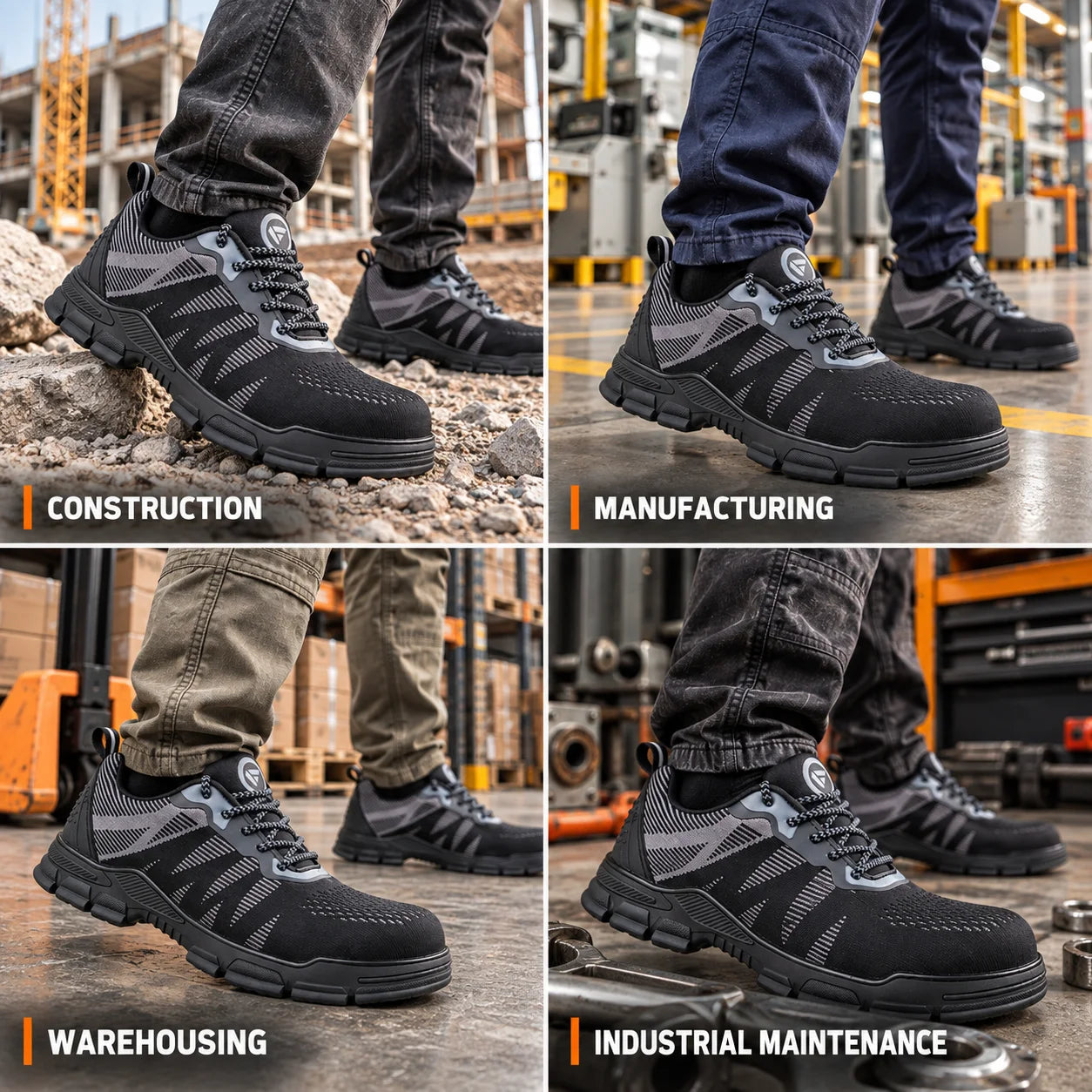 FUEL Reevon-02 Lightweight Knitted Fabric Upper in Kevlar Insole Industrial Safety Shoes with Composit toe cap (200J)