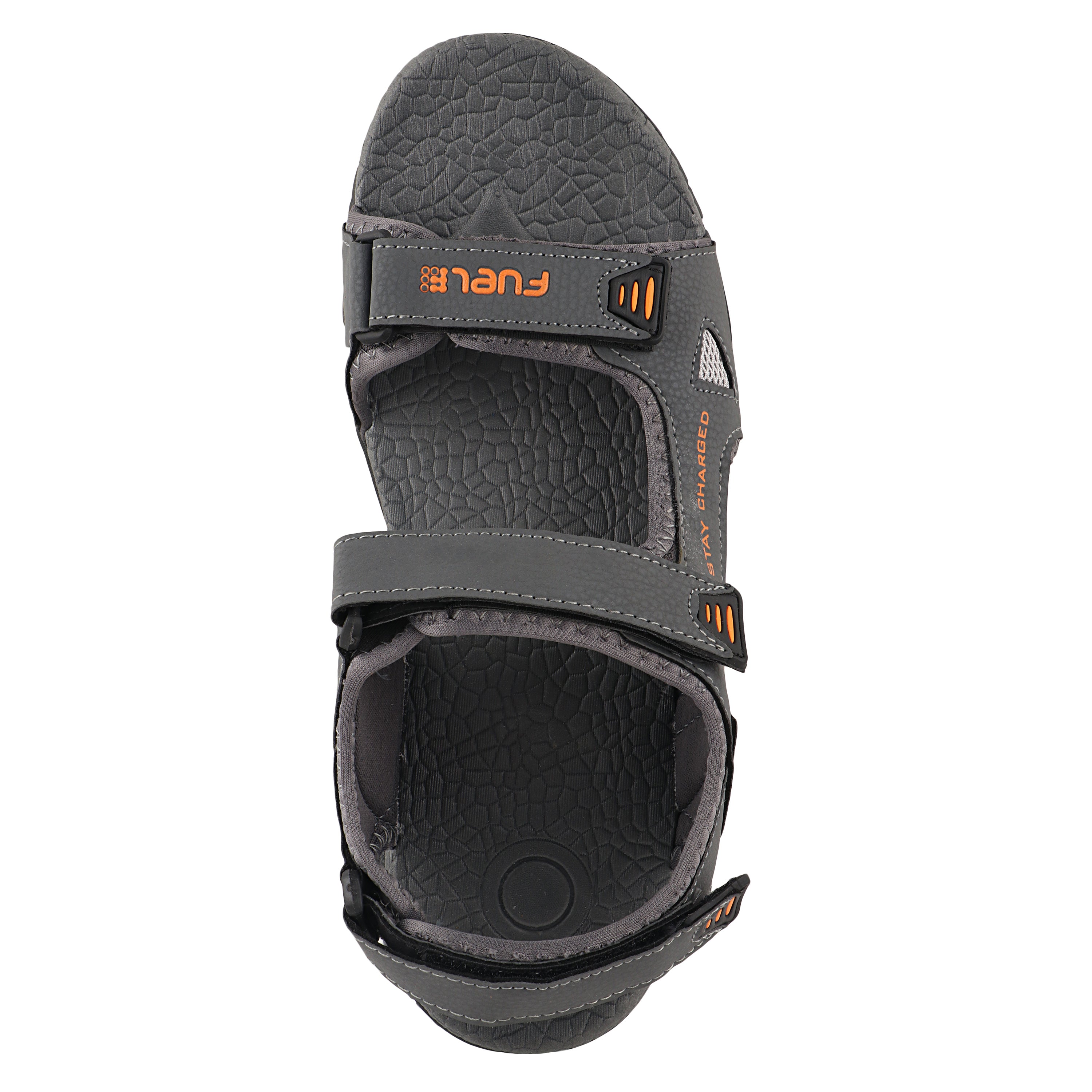 Fuel Rambo-04 sandal for man  (Dark Grey & Orange)