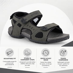 FUEL 2112-04  Casual Sports Sandal For Man (Black-Grey)