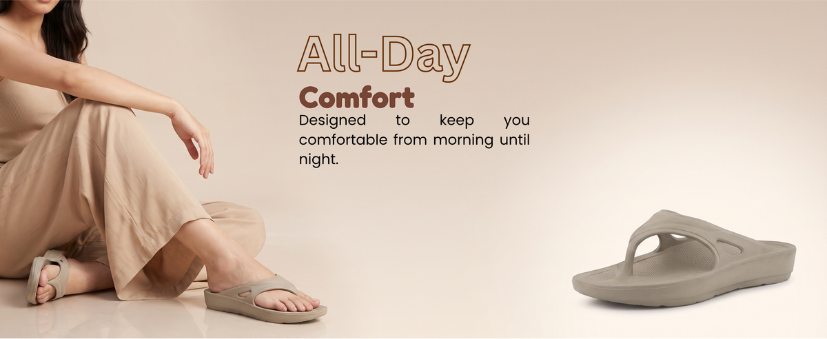 FUEL Comfort Women’s EVA Lightweight & Long-Lasting Slippers (Beige)