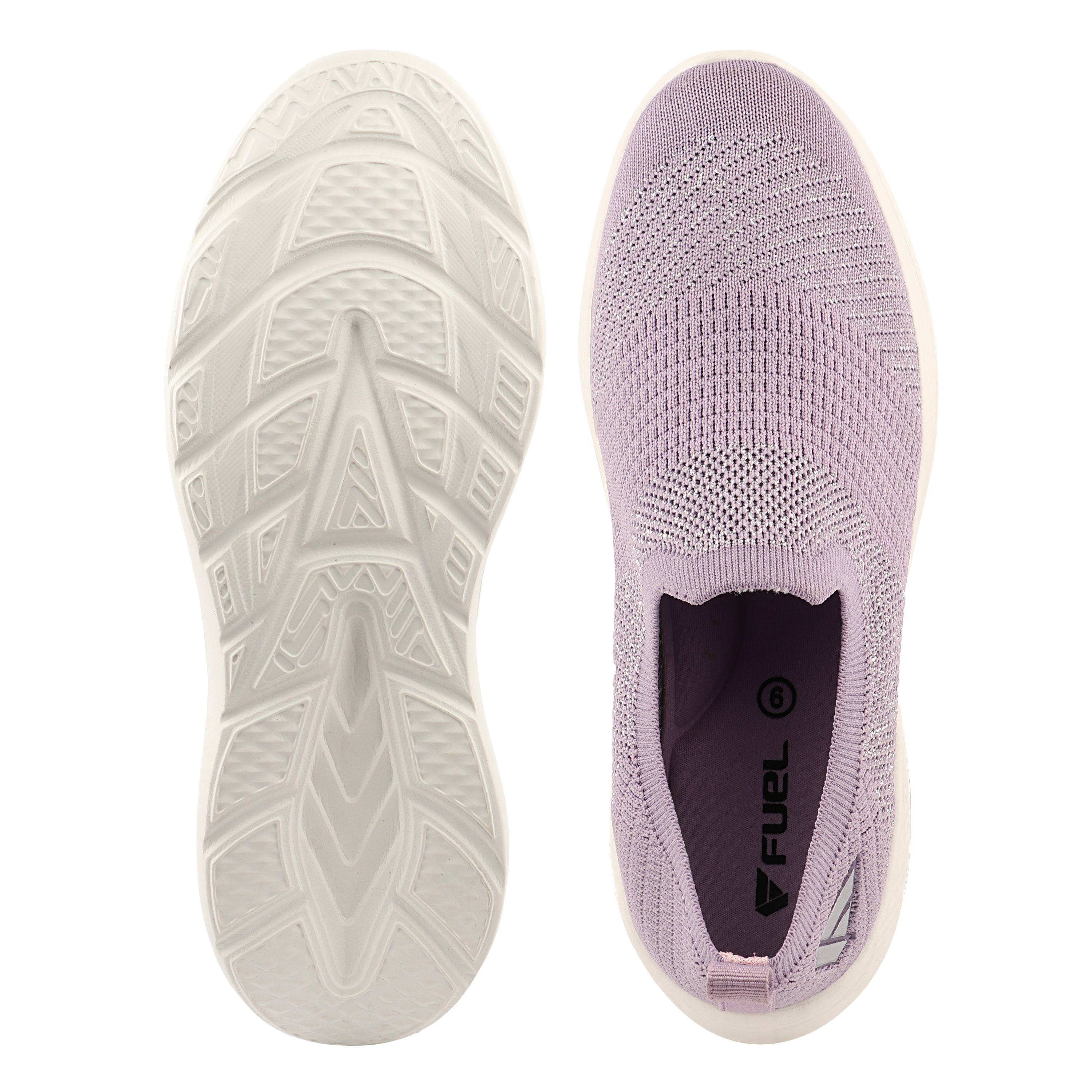 FUEL Sparkle Lightweight & Comfortable Casual Slip-On Daily Wear Sports Shoes for Women's (Lavender)
