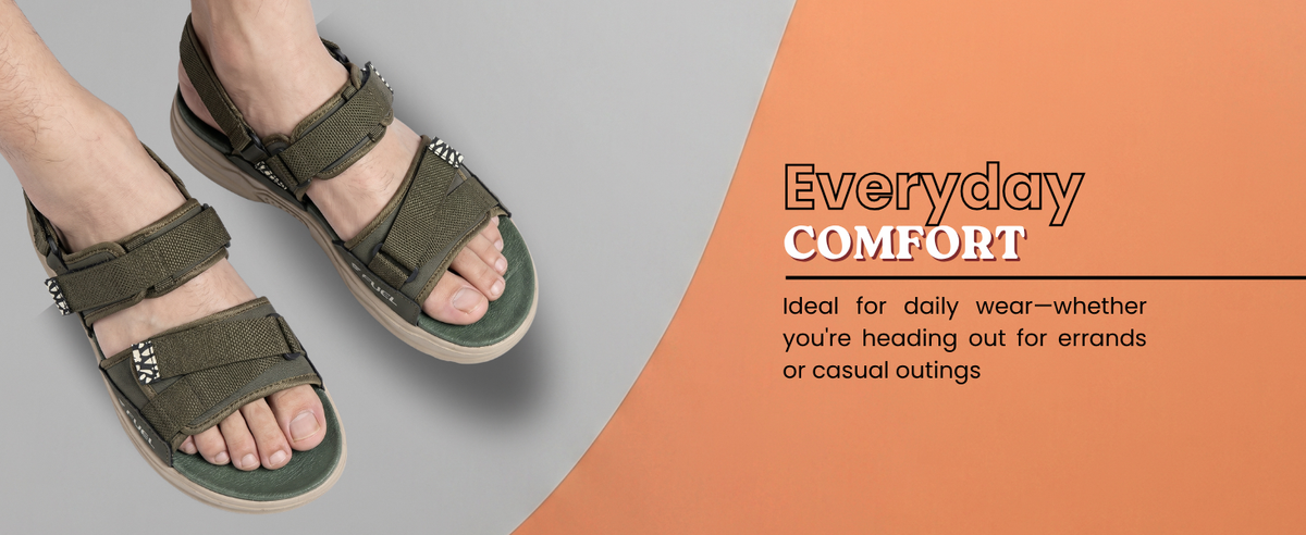 FUEL Combat-01 Breathable & Anti-Skid Outdoor Sandals For Men's (Olive)