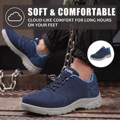FUEL Arsenal Lightweight Safety Shoes for Men – Durable Industrial Sports Design with Strong Knitted Upper, PVC Sole, and 100J Metallic Toe Cap (UK 6–11)