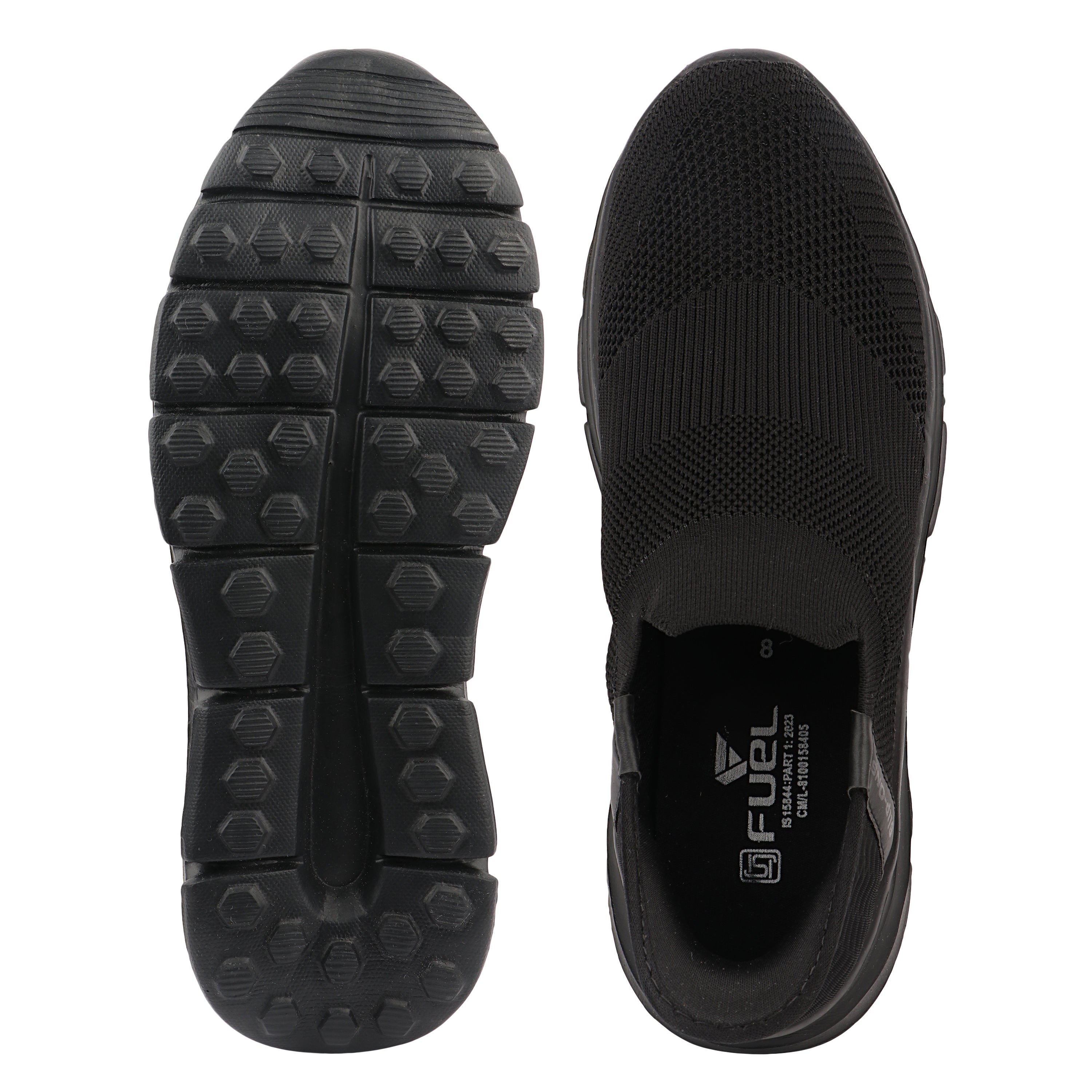 FUEL Flow Casual & Soft Cushioned Footbed Slip-On Sports Shoes For Men's (Black)