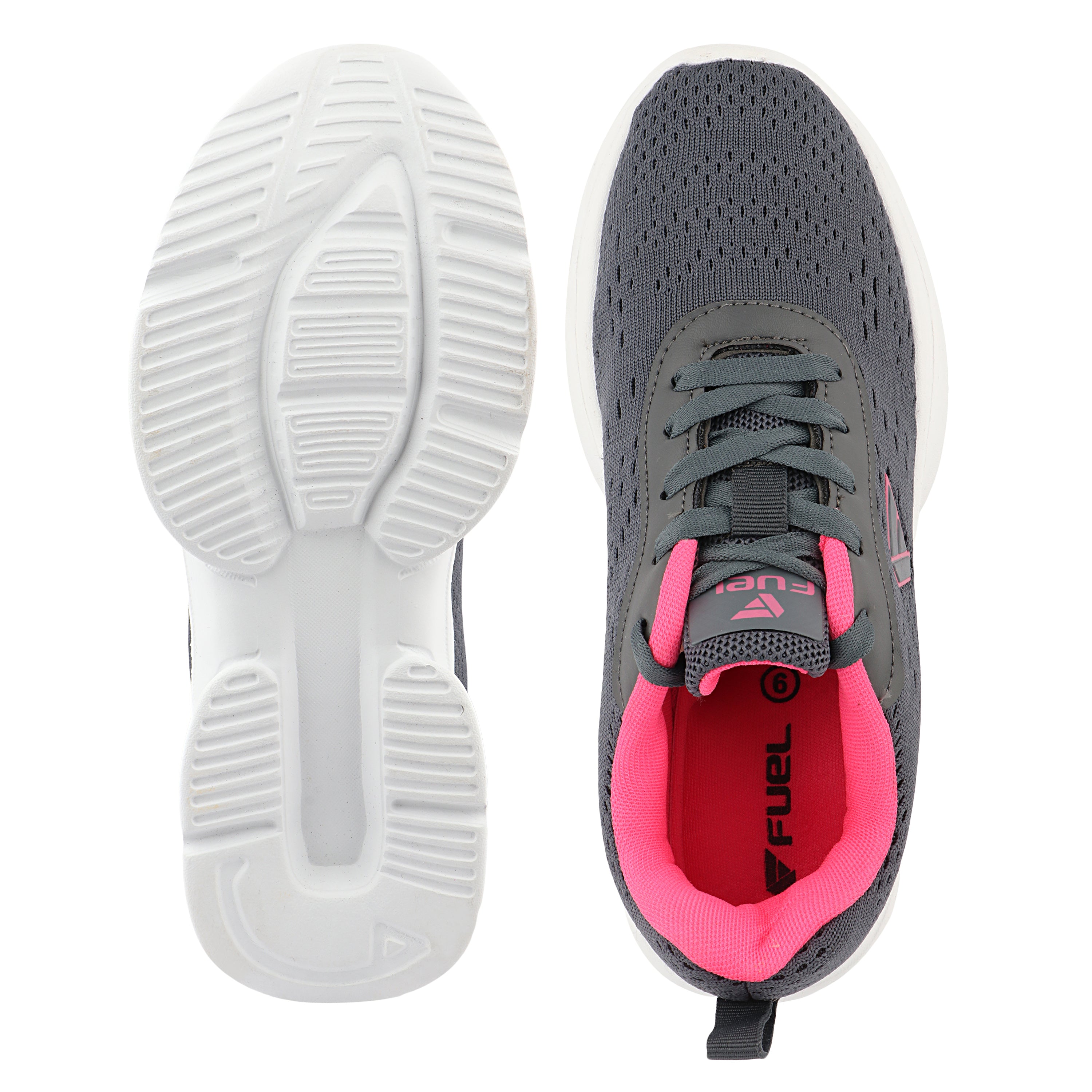 FUEL Wave Breathable & Cushioned Footbed Lace-Up Sports Shoes For Women's (Grey)