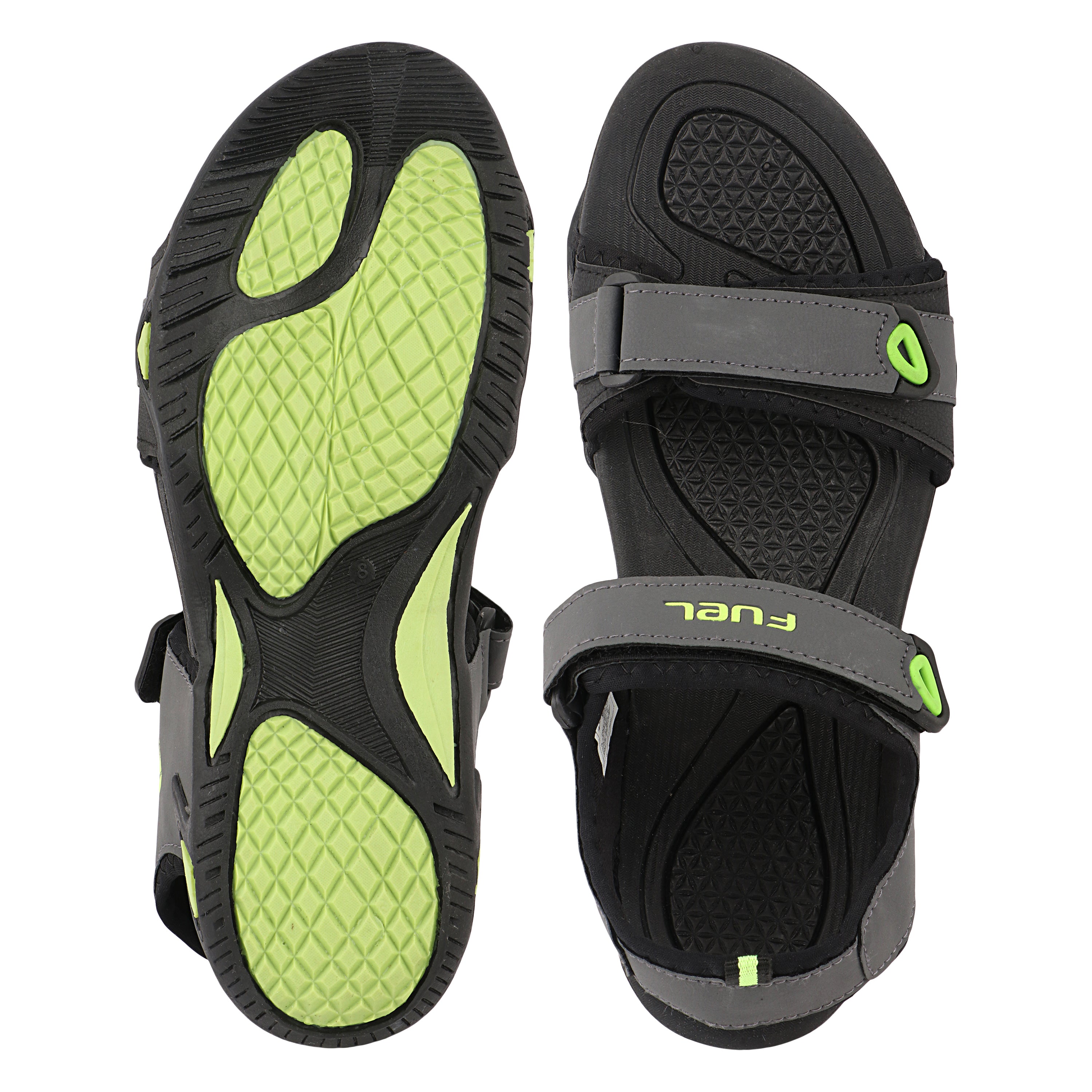 FUEL Vento-02 Comfortable & Light-weight Sandals For Men's (Grey-P.Green)
