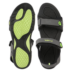 FUEL Vento-02 Comfortable & Light-weight Sandals For Men's (Grey-P.Green)