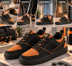 FUEL Nava-08 Lightweight Casual & Running Shock-Absorbing Comfort TPR Sole Sports Shoes for Men's (Black)