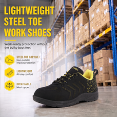 FUEL Arsenal Lightweight Safety Shoes for Men – Durable Industrial Sports Design with Strong Knitted Upper, PVC Sole, and 100J Metallic Toe Cap (UK 6–11)