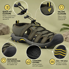 FUEL Soldier-06 Stylish Outdoor Fisherman Sandals Men (Olive)