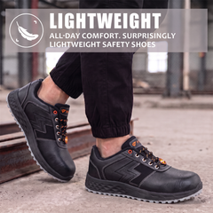 FUEL Gravix Synthetic Upper & PVC double density Sole Industrial Steel Toe Safety Shoes for Men (Black)
