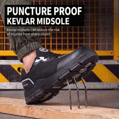 FUEL Reevon-01 Fabric Upper with Nitrile Rubber Sole Safety Shoes in 200J Composit Toe Cap (Black)