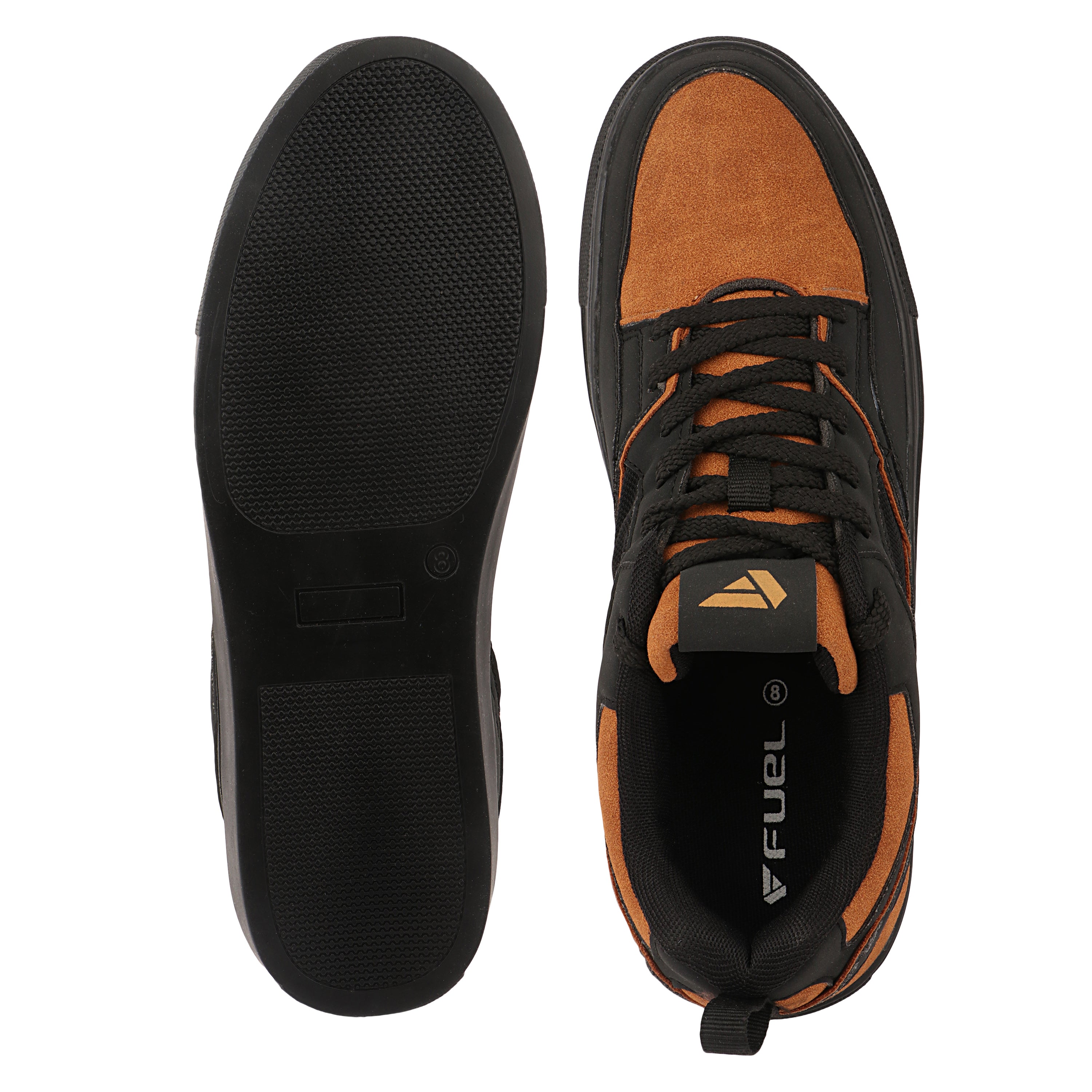FUEL Nava-08 Lightweight Casual & Running Shock-Absorbing Comfort TPR Sole Sports Shoes for Men's (Black)