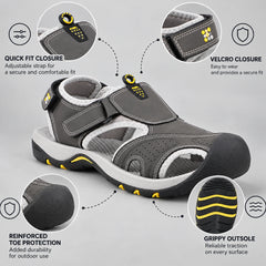 FUEL Soldier-04 Fisherman Sandals for Men (Grey)