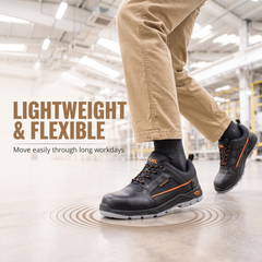 FUEL Armour 3 DD ISI Marked Synthetic Fabric Breathable Safety Shoes For Men's Steel Toe Cap With Double Density Rubberized PVC Sole (Black)