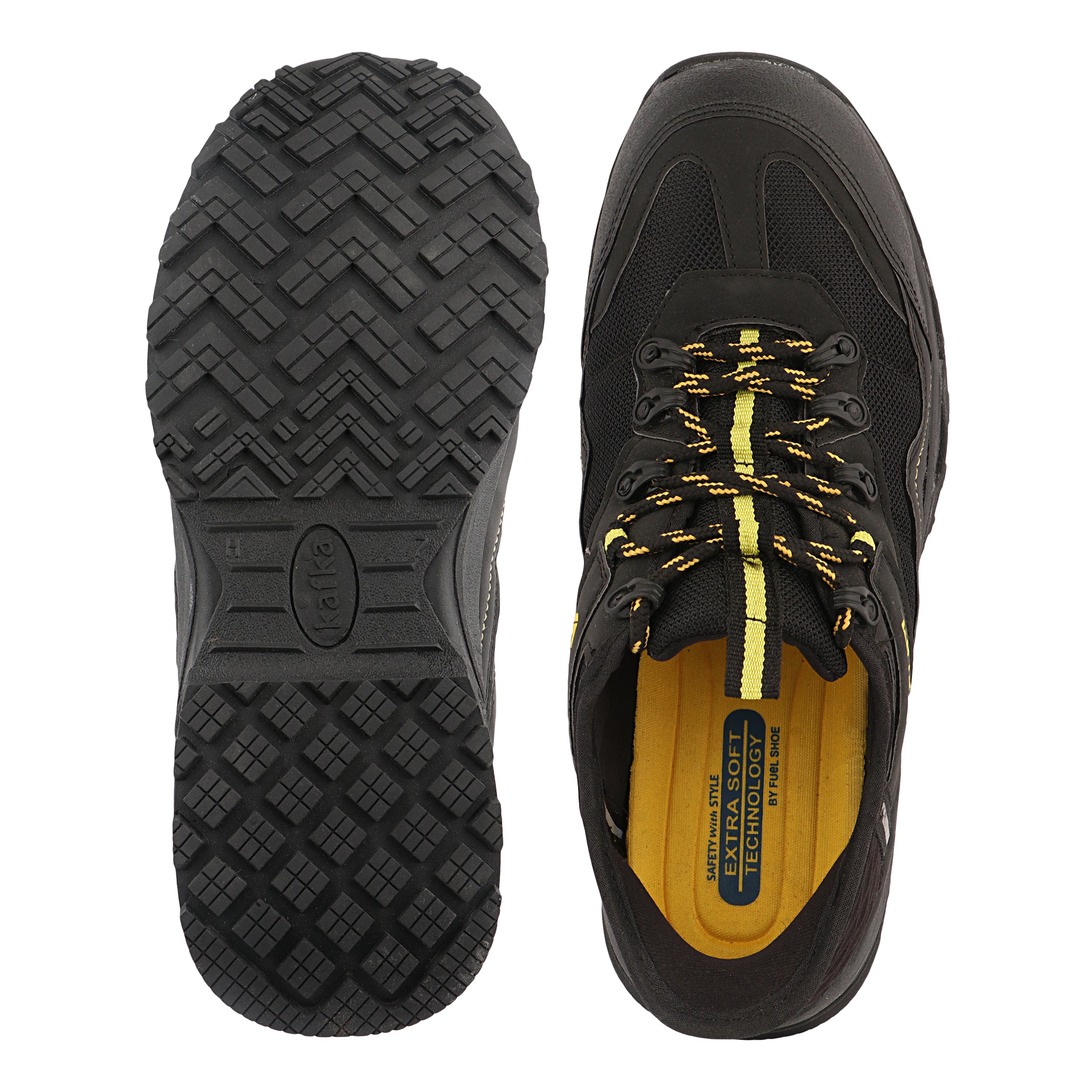 FUEL Futurix Lightweight Composite Toe and Breathable Mesh Upper with EVA+Rubber Anti-Slip Sole Lace-Up Industrial Work Safety Shoes for Men's (Black)