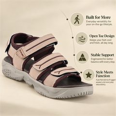 FUEL Keta Comfortable & Lightweight Sports Sandals for Men's (Brown)