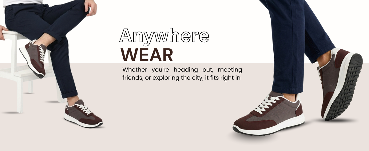 FUEL Neostep-03 Flexible & Lightweight Shock-Absorbing and Comfort Durable Sole Sports Shoes for Men's (Mehroon)