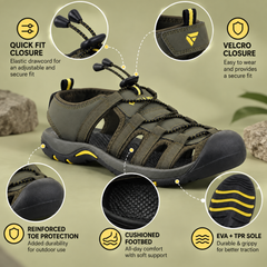 FUEL Soldier-06 Stylish Outdoor Fisherman Sandals Men (Olive)