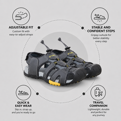 FUEL Warriors Lightweight & All-Day Comfort Sandals for Men's (Grey)