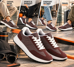 FUEL Neostep-03 Flexible & Lightweight Shock-Absorbing and Comfort Durable Sole Sports Shoes for Men's (Mehroon)
