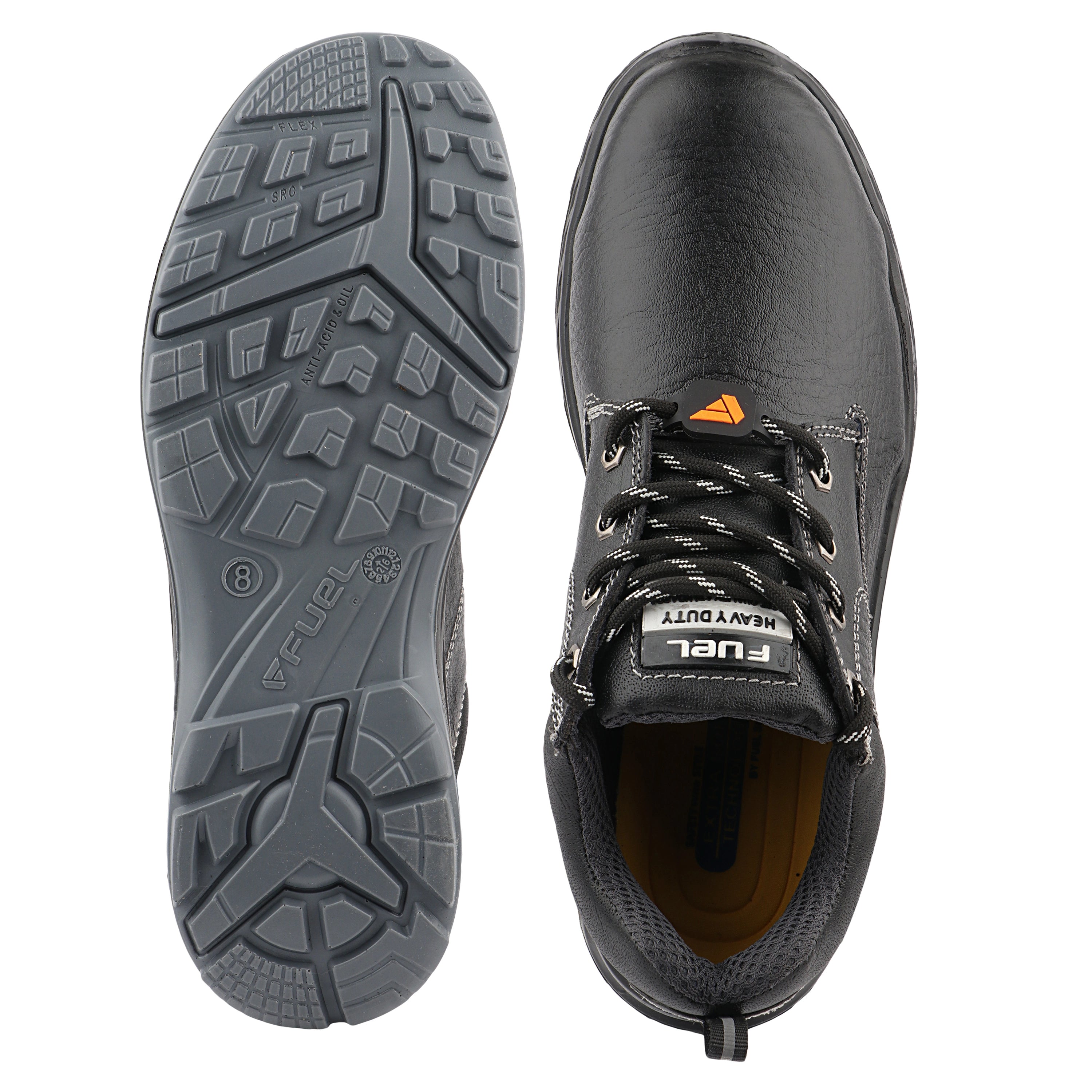 FUEL Smith-04 Safety Shoes for Men – Durable & Comfortable Protective Footwear with Secure Lace-Up Fit, (Black)