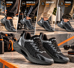 FUEL Cave Lightweight & Breathable with Comfortable Cushioning & Modern Style Sports Shoes for Men's (Black)