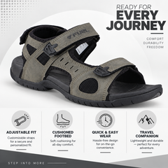 FUEL 2112-04 Casual Sports Sandal For Man (Mehndi-black)