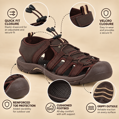 FUEL Soldier-06 Stylish Outdoor Fisherman Sandals Men (Brown)
