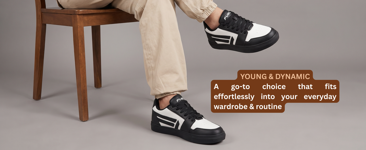 FUEL Nava-01 Shoes Series For Men  Style & Comfort Sneakers For Men's (Black-White)