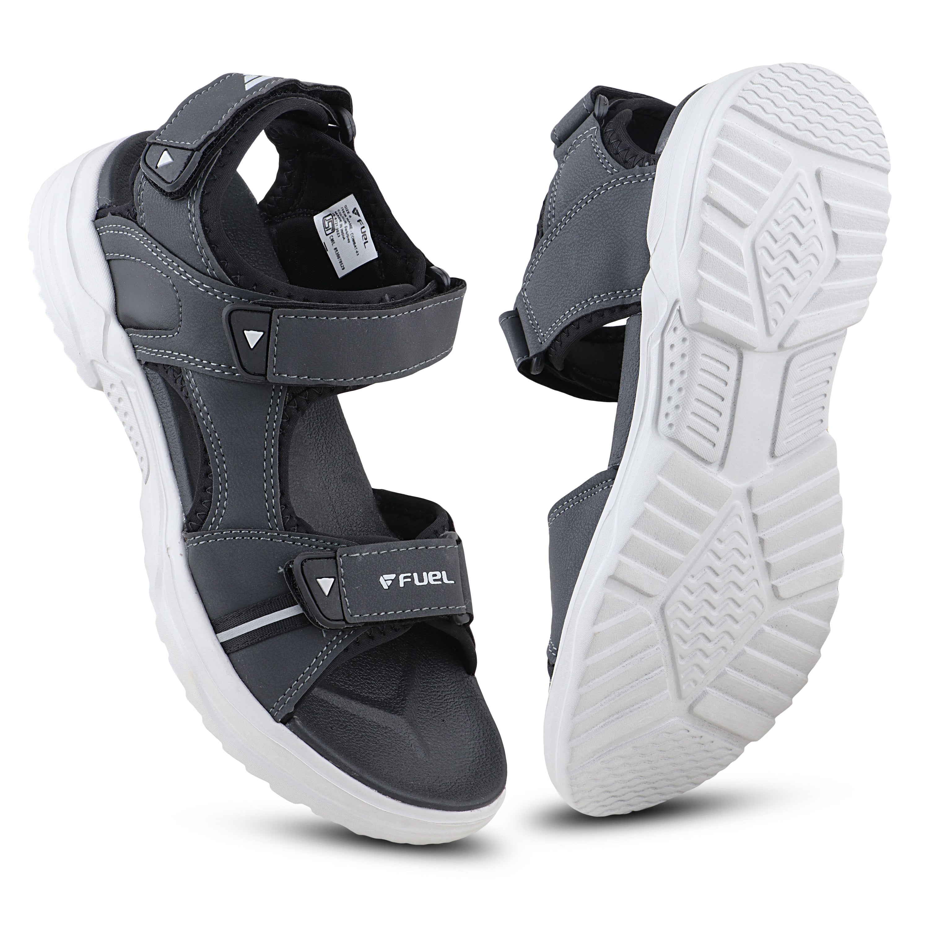 FUEL Combat-06 Chunky Comfortable and Flexible Sole Sports Sandals for Men's (Grey)