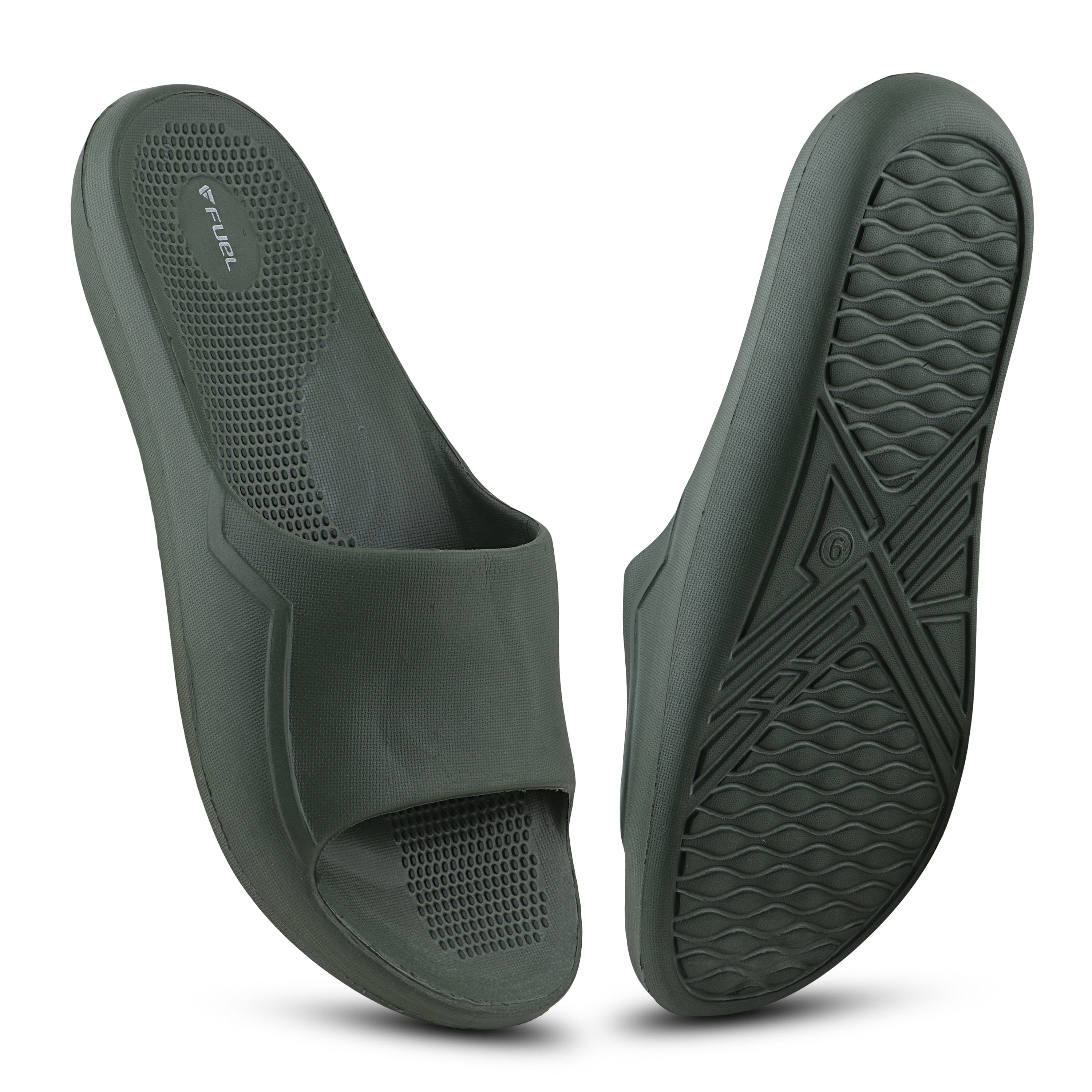 FUEL Swift Anti-Slip Slip-On Slippers for Daily Wear Comfort Slides for Men with Textured EVA Sole