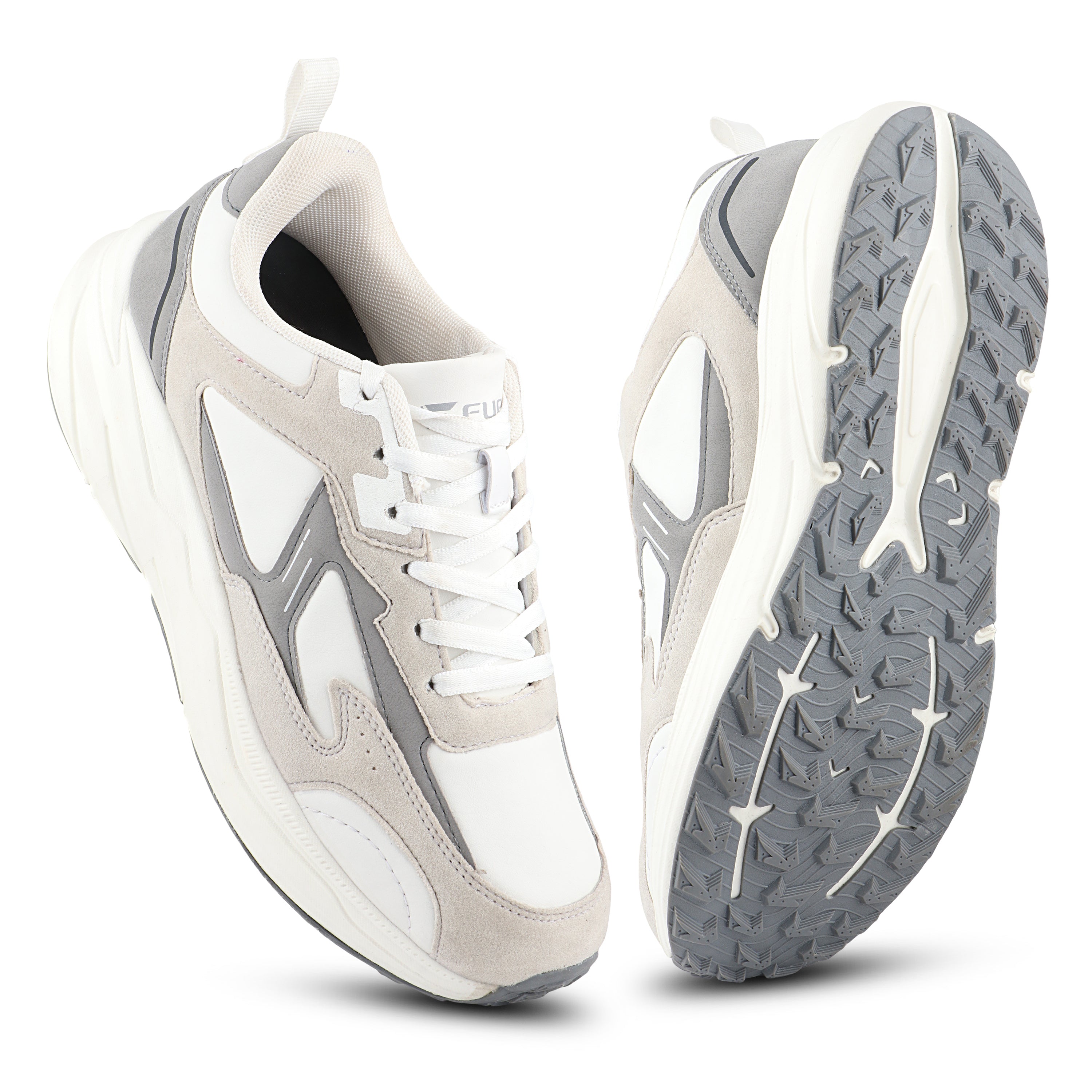 FUEL Nava-06 Men's Lightweight & Durable Trendy Sports Shoes with Anti-Skid Sole for Everyday Comfort (White)