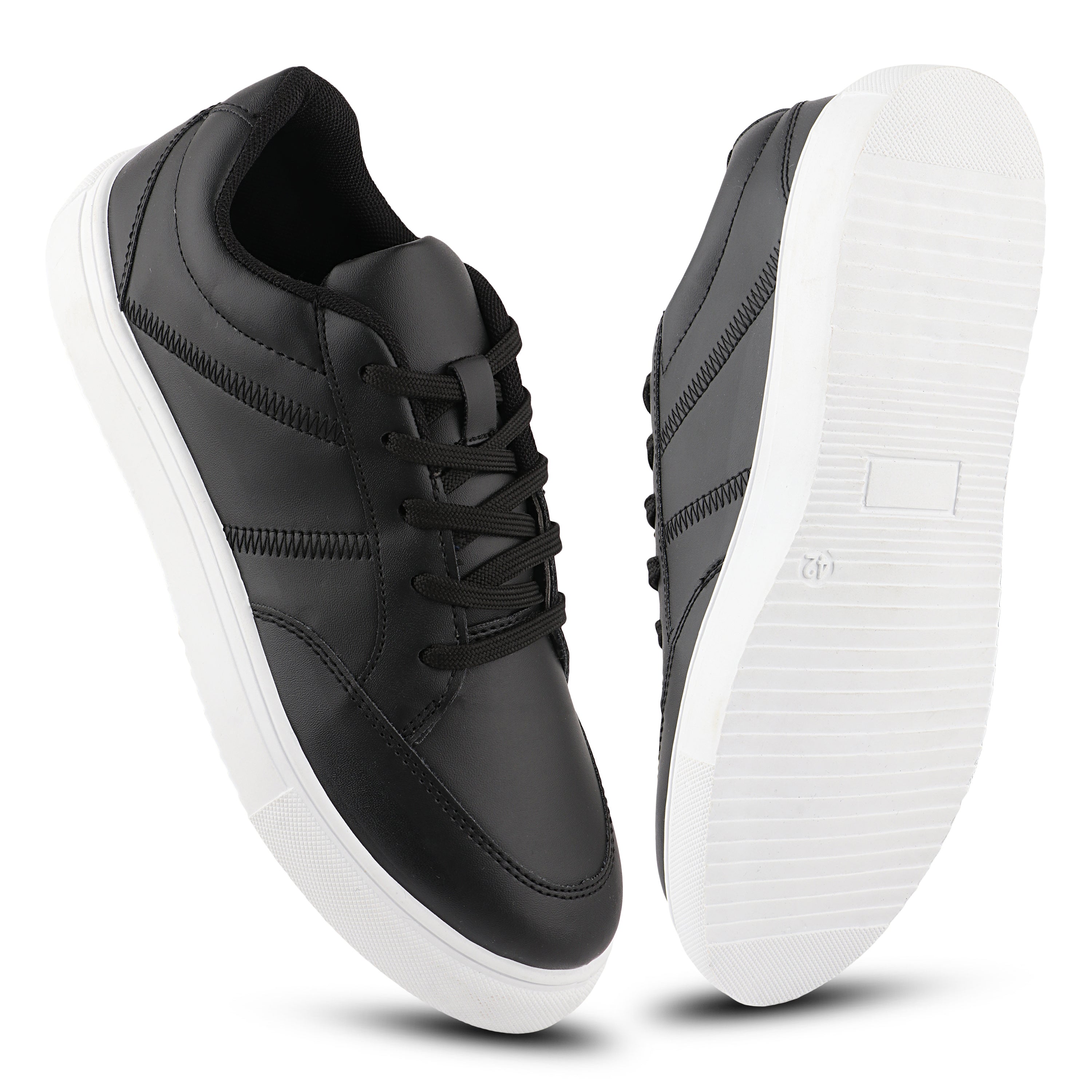 FUEL Sneaks-02 Lightweight Breathable Casual Men's Sneakers for Outdoor Activities (Black)