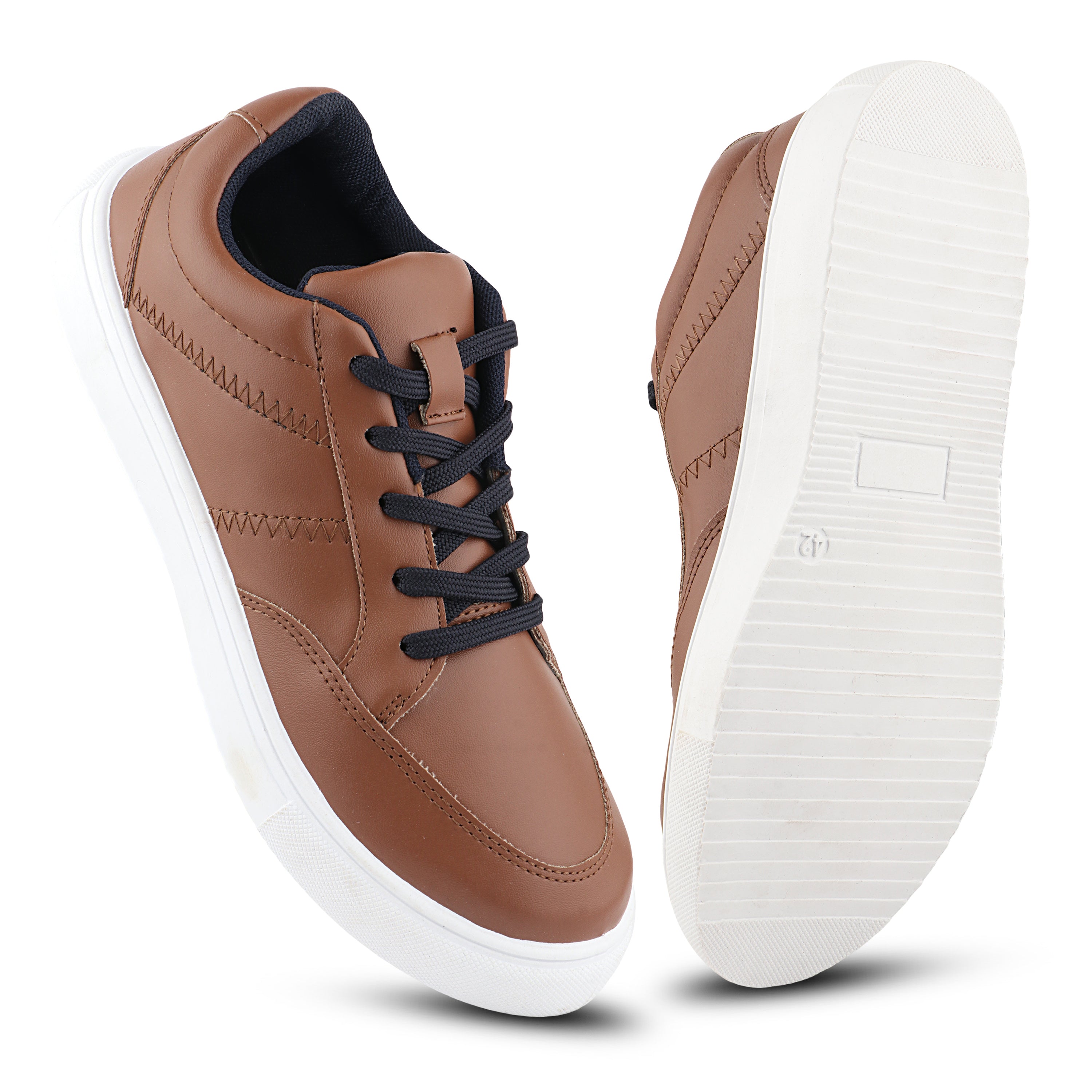 FUEL Sneaks-02 Lightweight Breathable Casual Men's Sneakers for Outdoor Activities (Brown)