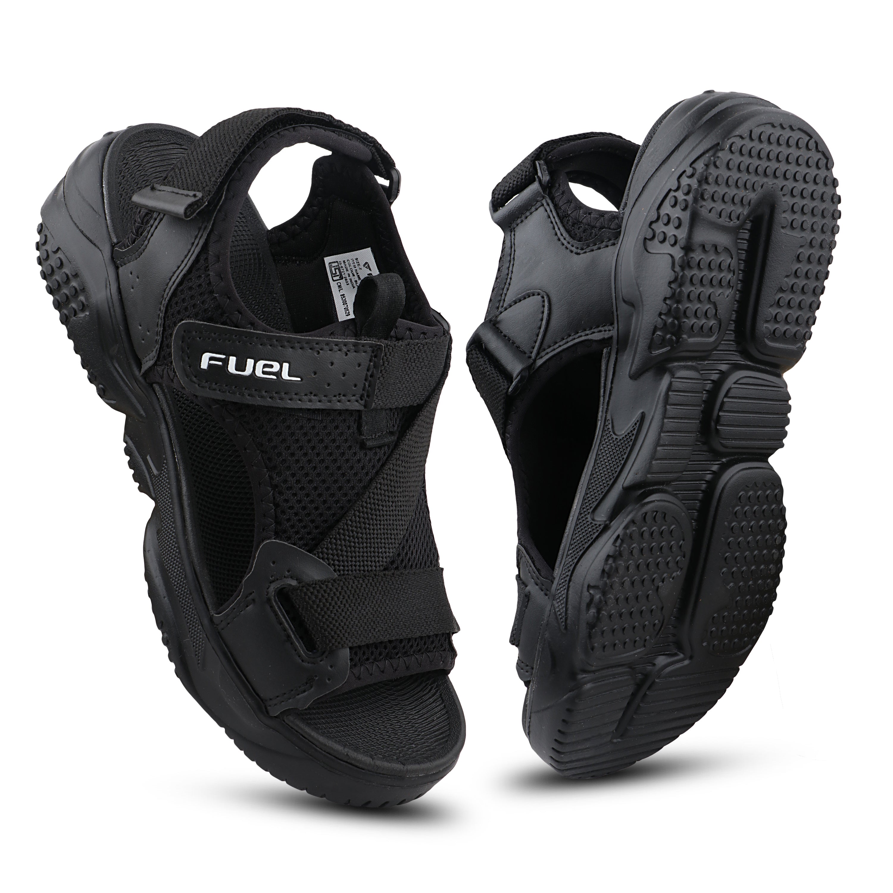 FUEL Gabbro Chunky Sports Sandals for Men (Black)