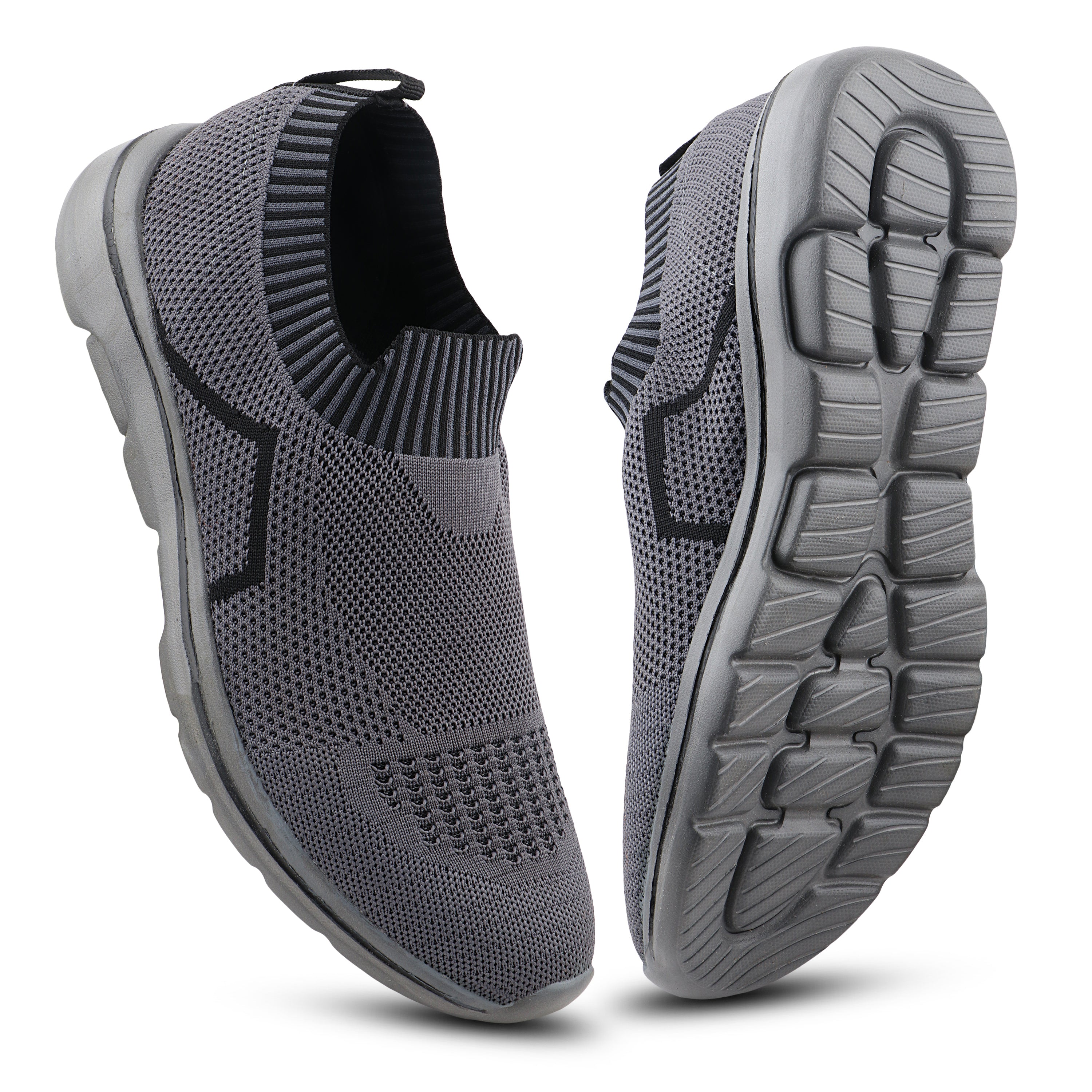 FUEL BINGO Slip-on Comfortable Walking Sports Shoes for Men (Grey)