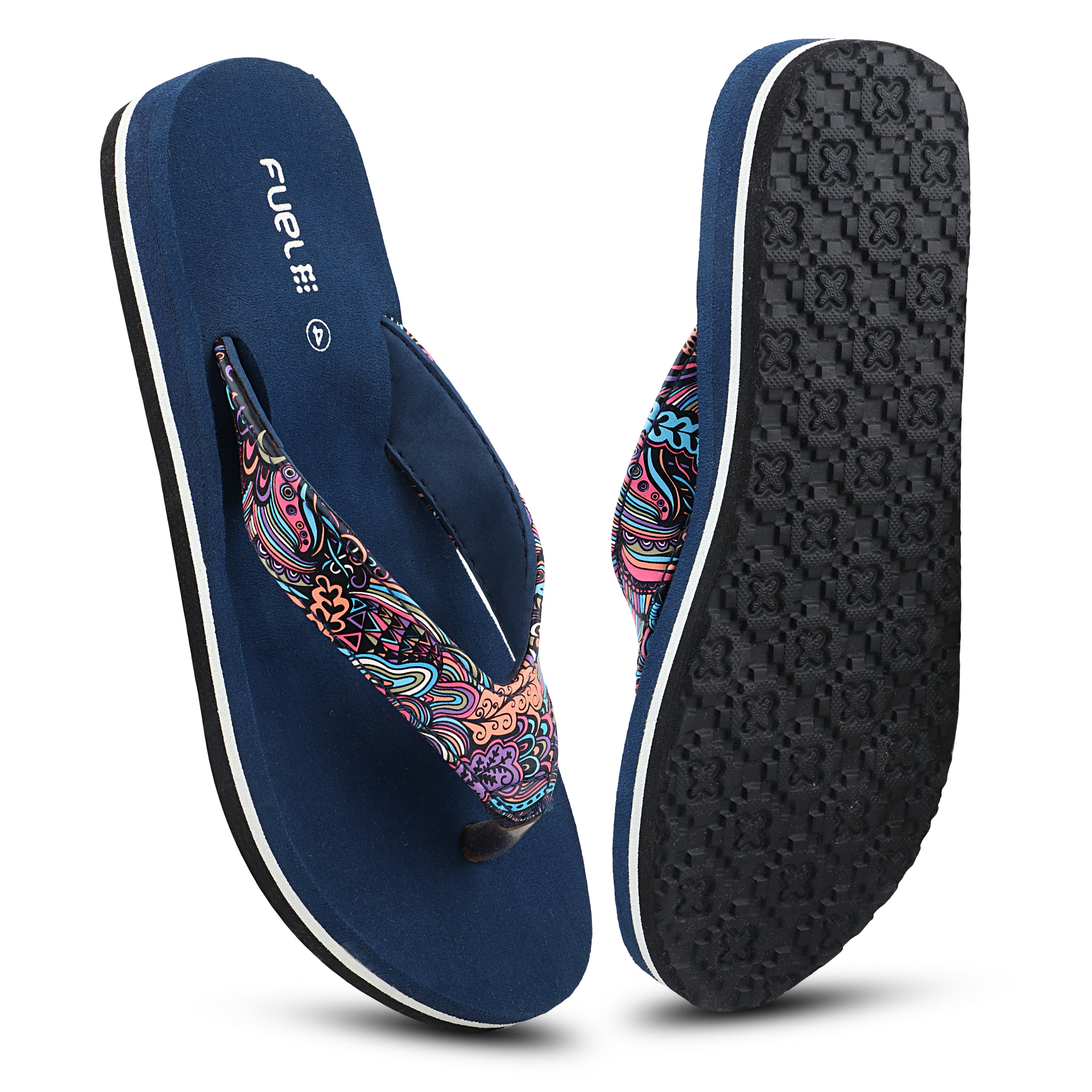 FUEL Bela Comfortable Daily-wear Slippers for Women's (Navy)