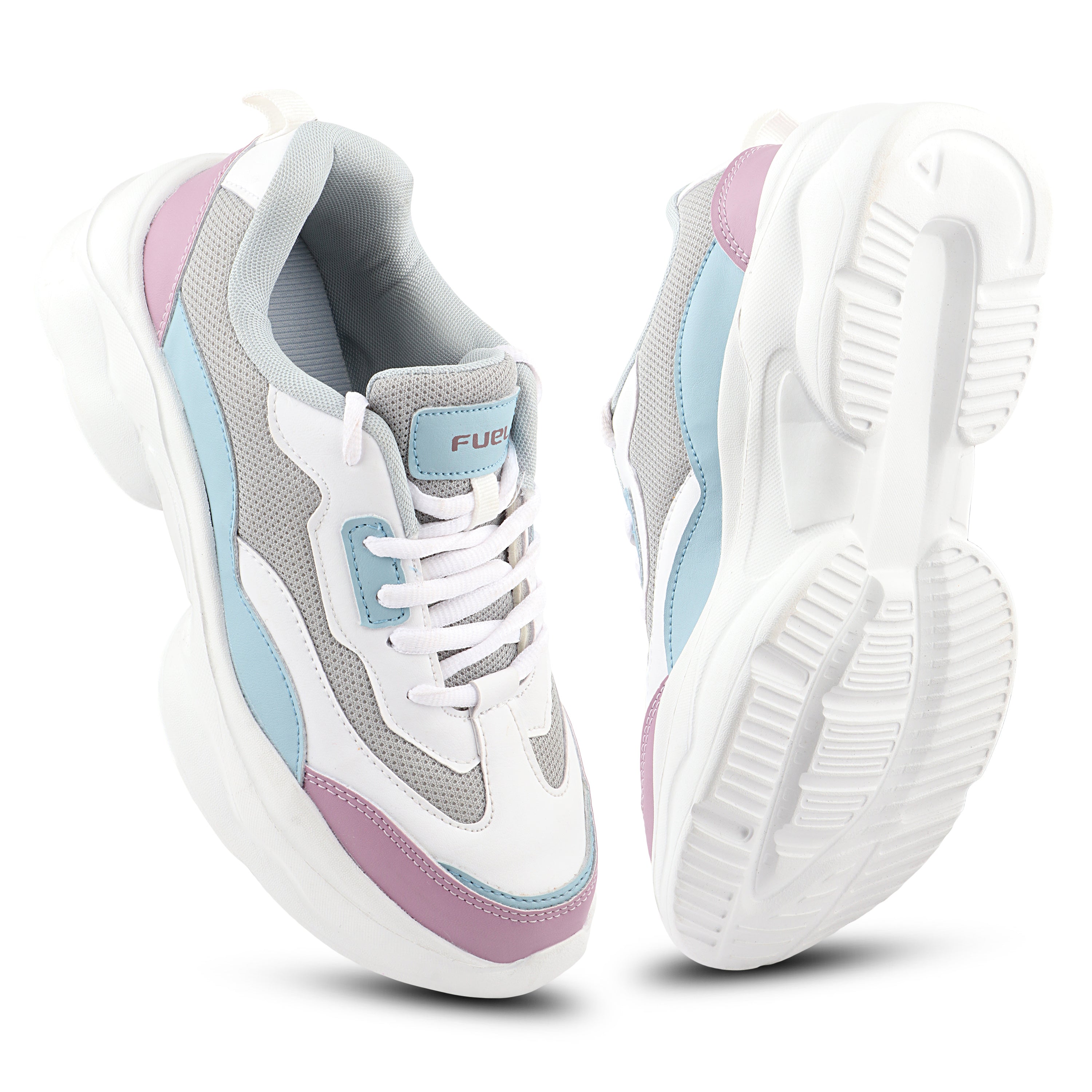 FUEL Lina Lightweight & Comfortable with Lace-Up Running & Daily Wear Sports Shoes for Women's (Blue)