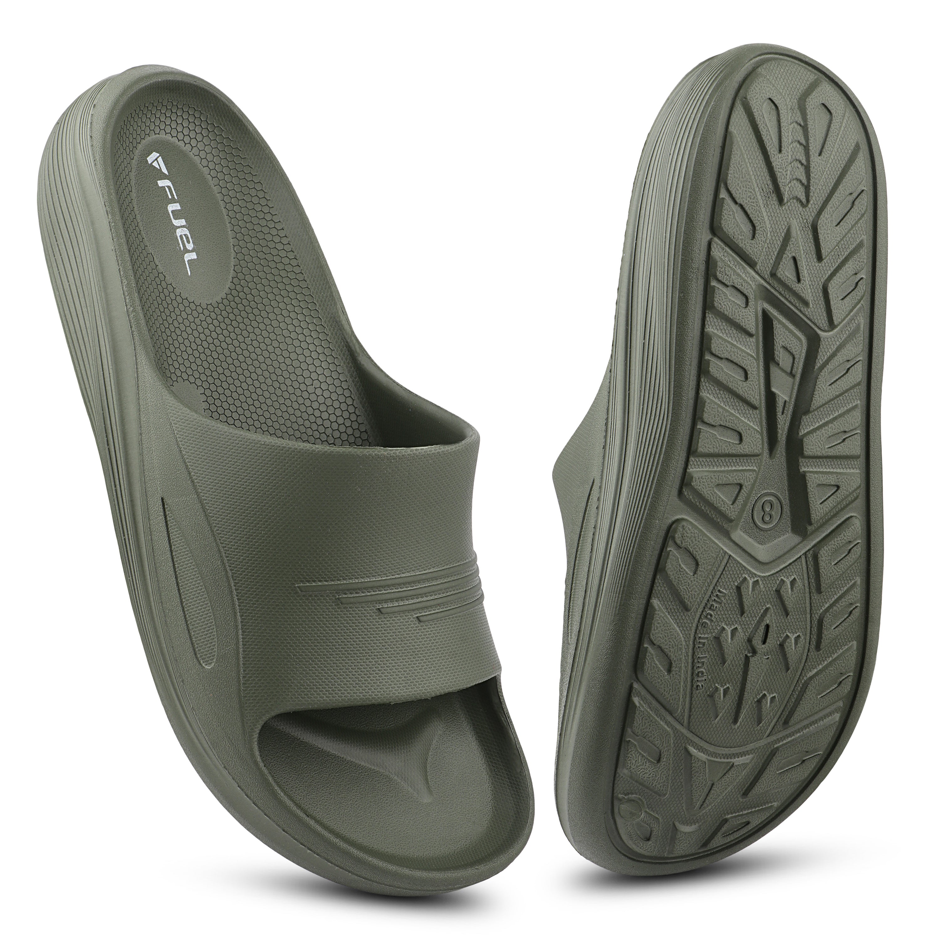 FUEL Cloud Cushioned Footbed and Lightweight Slip-On Design with Anti-Slip Sole for Men's (Olive)