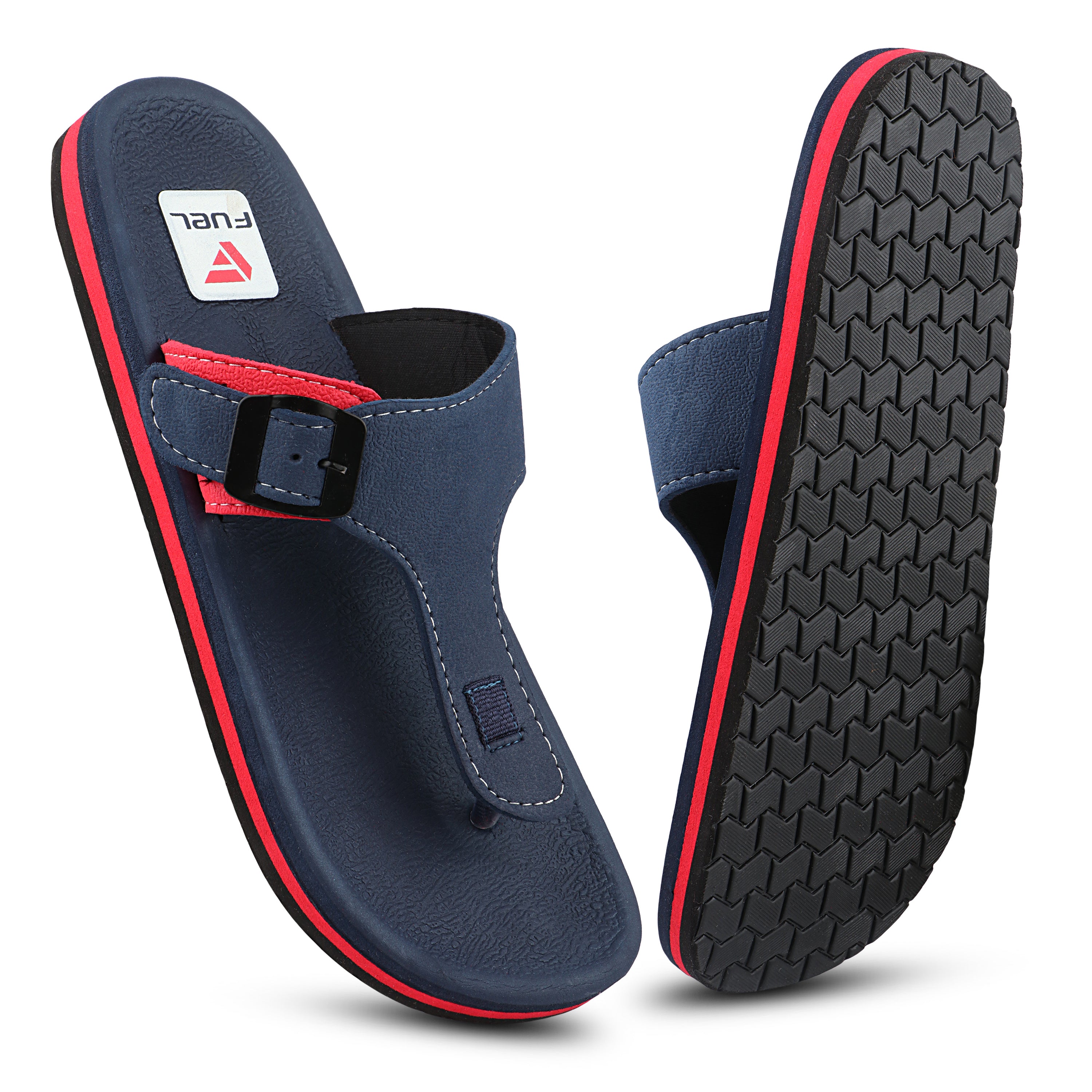 FUEL Walkfit Flexible EVA Sole Slippers with Cushioned Support for Men's (Navy)