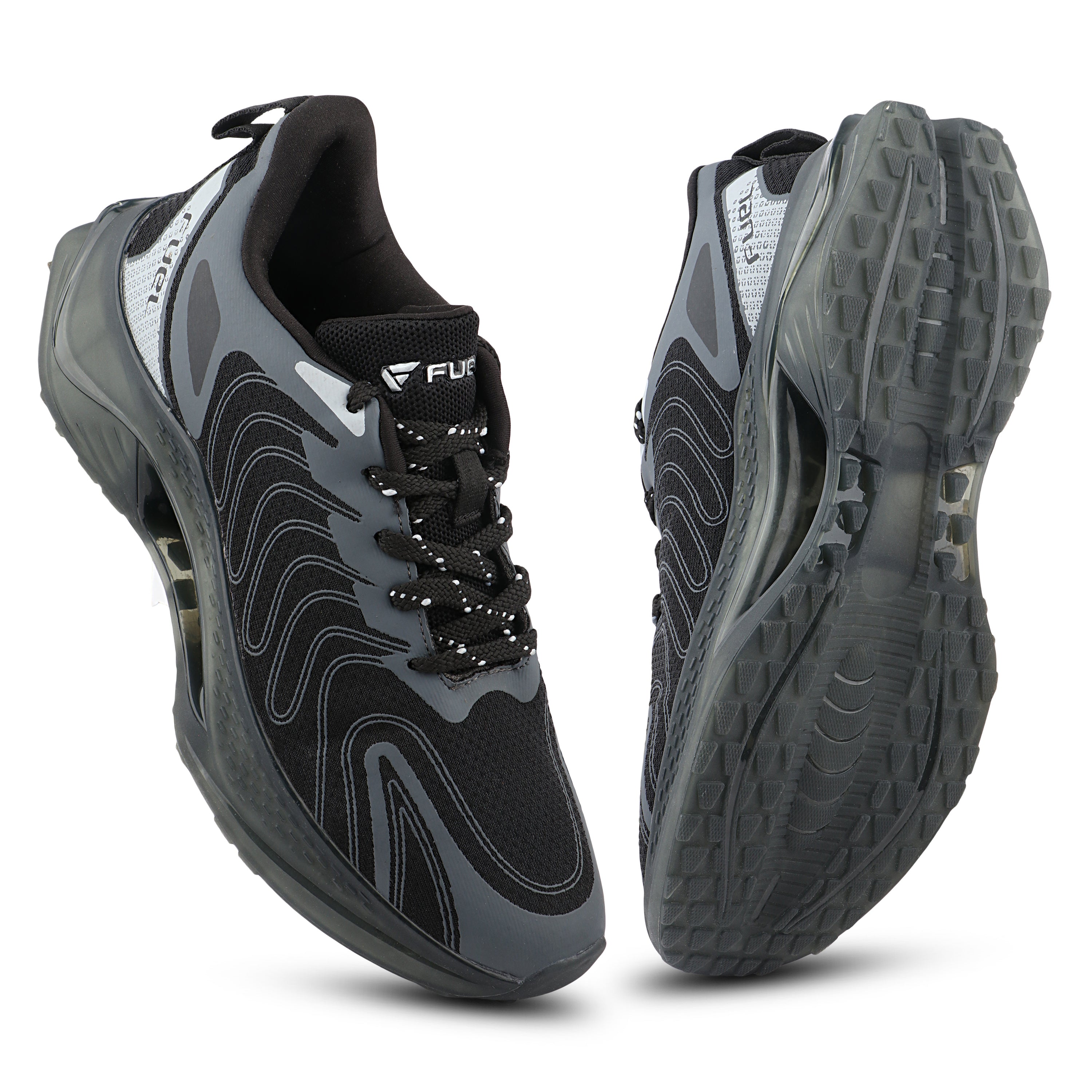 FUEL Cave Lightweight & Breathable with Comfortable Cushioning & Modern Style Sports Shoes for Men's (Black)