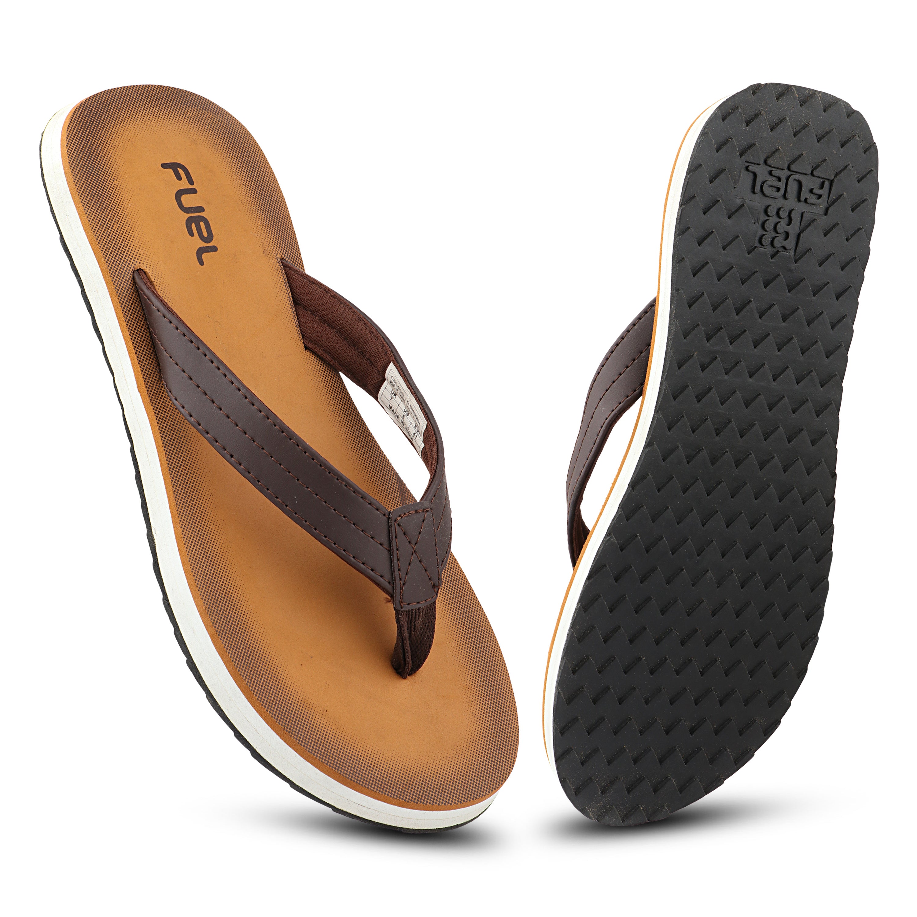 FUEL Roman Lightweight and Comfortable with Soft Cushioning and Superior Grip Slipper for Men's (Brown)