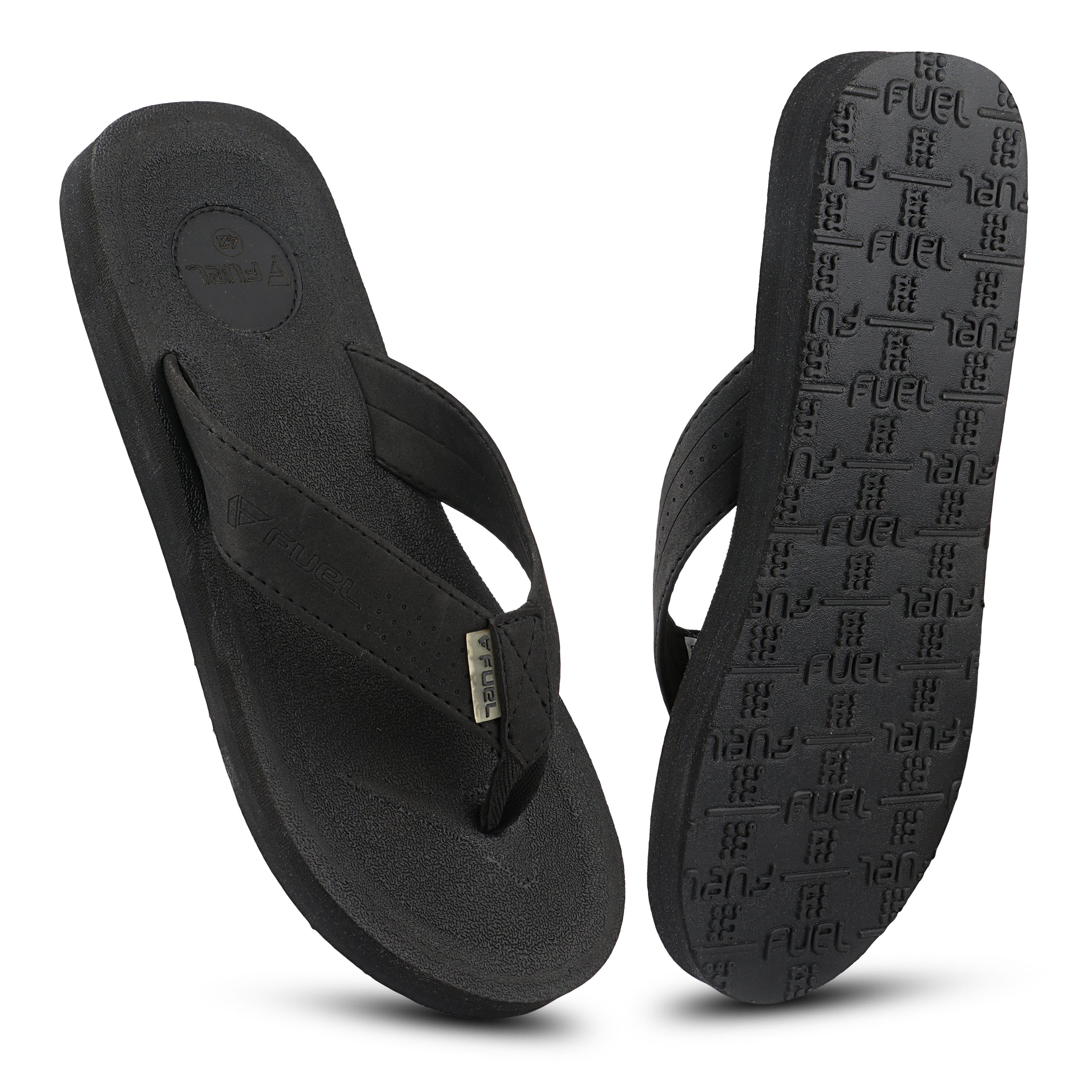 FUEL FMS-01 Comfortable with Flexible EVA Sole for Daily Comfort Slipper for Men's (Black)