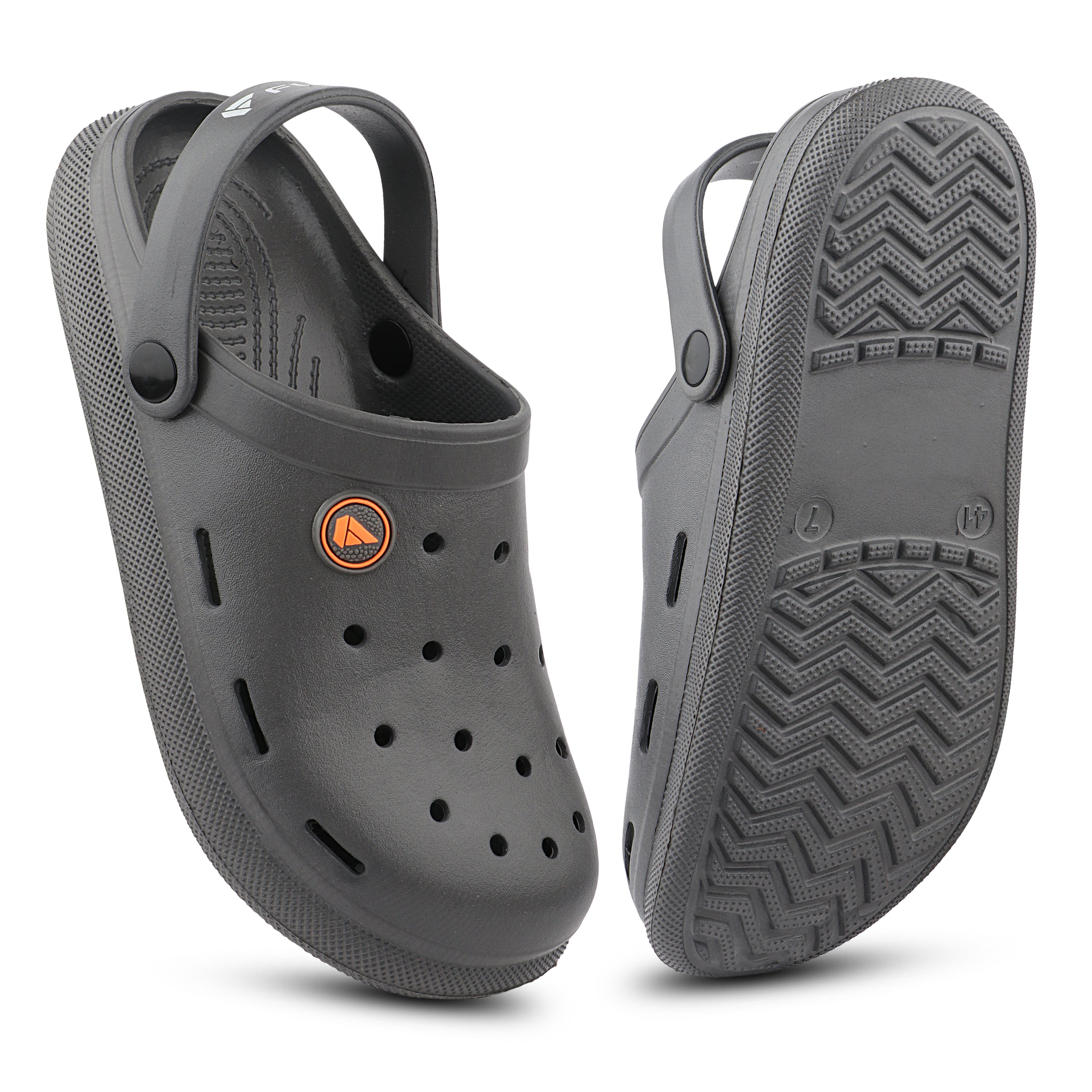 FUEL 1101 Lightweight and Comfortable Slip-On Casual Clogs with Cushioned Footbed Clogs for Men's (Grey)