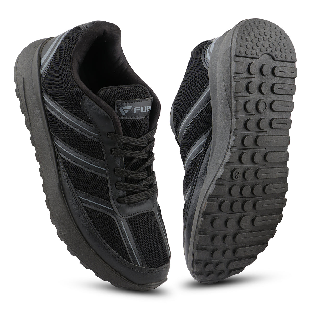 FUEL Frenzy Lightweight & Durable with Stylish Corduroy Cushioned Comfort Durable PVC Sole for Men's (Black)