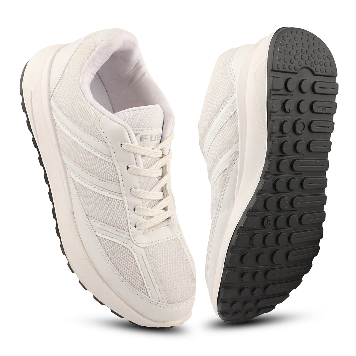 FUEL Frenzy Lightweight & Durable with Stylish Corduroy Cushioned Comfort Durable PVC Sole for Men's (White)